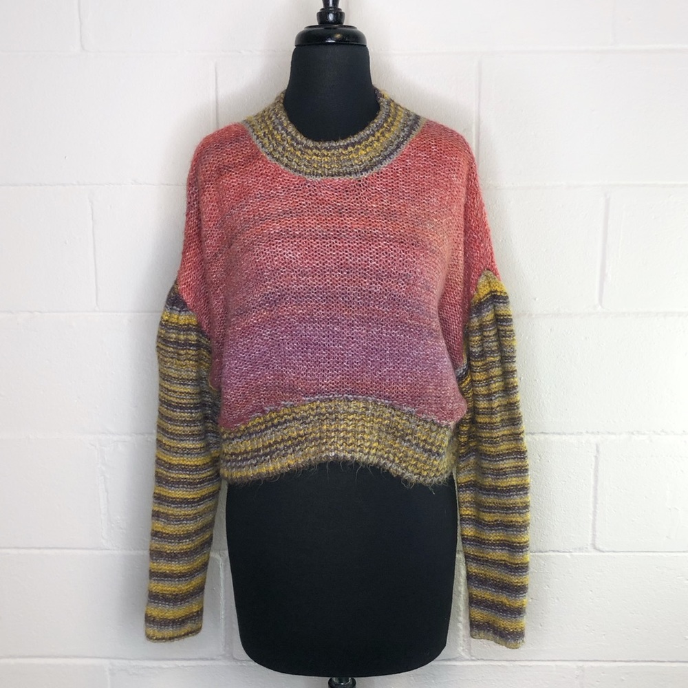 Urban Outfitters Multicolor Sweater With Puffed Sleeve